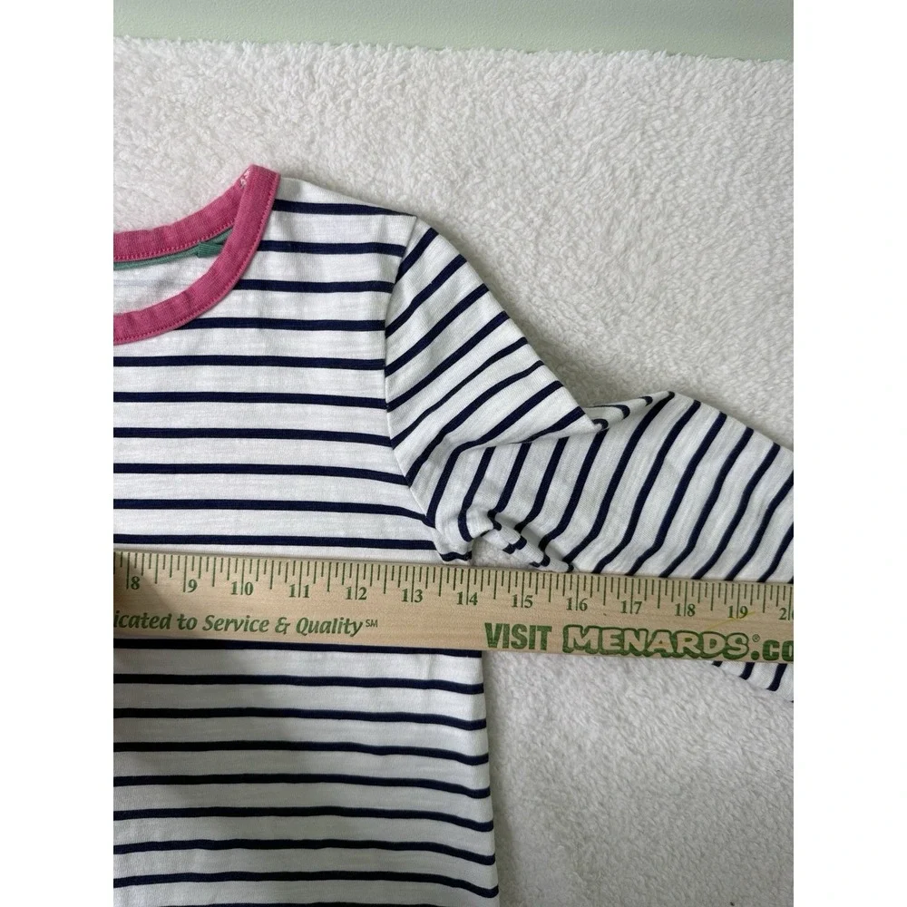 Mini Boden Dress Pockets Long Sleeve Spring Artsy Blue Stripe Girls 7-8 Years